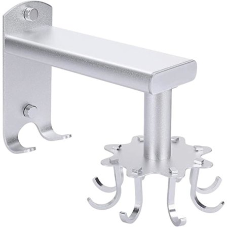 Køkkenkrog, Teleskopisk Vægkrog til Ophængning af Køkkenopbevaring Multifunktionel til Køkken og Møbler (Rum Aluminium Sølv 8 Kroge)