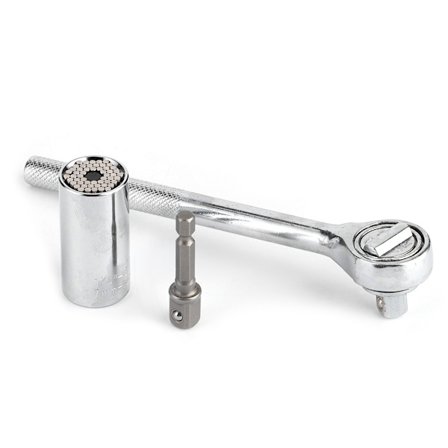 7mm-19mm Multifunktionell Ratschnyckel Bussning Skiftnyckel Universal Socket Grepp Elverktygssats