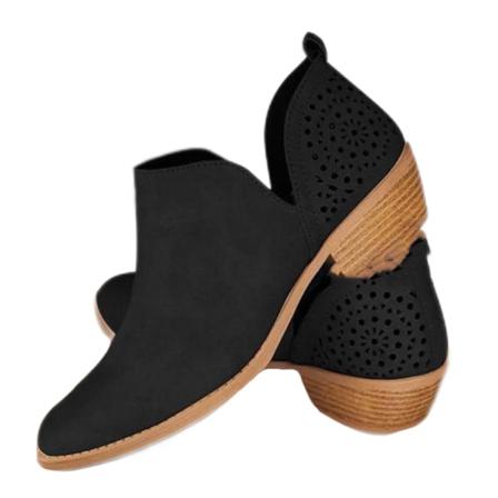 Kvinnors Slip On Ankel Bootie Rund Toe Kort Bootie