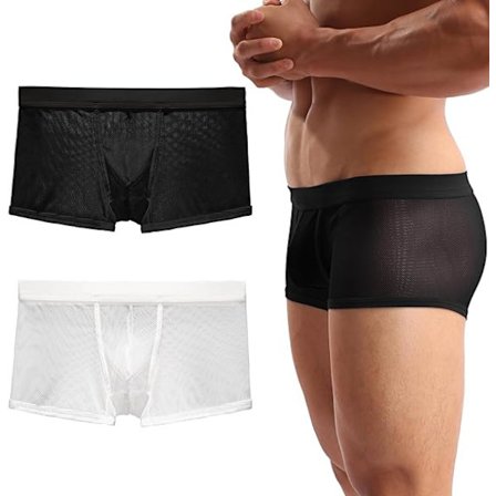 2025 Seneste Model Herre Sexet Undertøj Åndbare Mesh Boxer Trusser Gennemsigtigt Undertøj