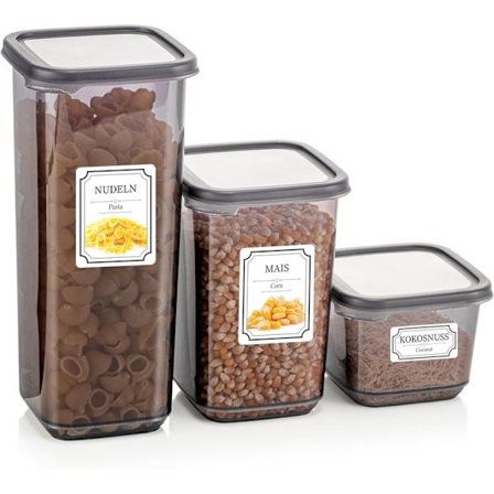 Förvaringsburkar med lock, lufttäta förvaringsbehållare - set