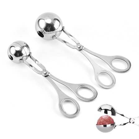 Non-stick Frikadelle Maker med Holdbar Konstruktion, Let at Bruge Frikadelle Ske i Rustfrit Stål til Perfekt Runde Kugler, Tåler Opvaskemaskine og er 