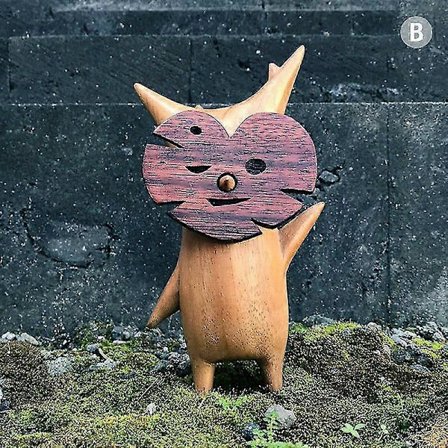 Korok-statue i tre, håndverksdekorasjon for spillentusiaster, Zelda Breath of The Wild (FMY)