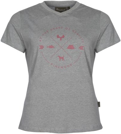 Pinewood Finnveden Trail T-Shirt Women Light Grey Mel - Tröjor & T-Shirts