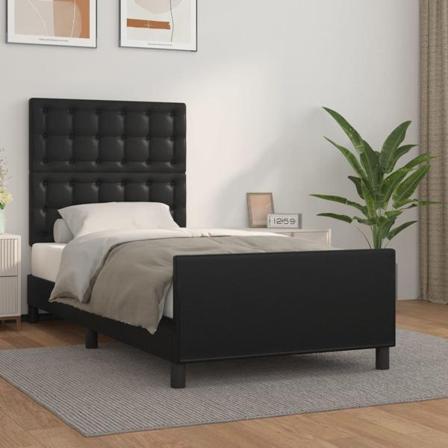 Vidaxl Sängram Med Huvudgavel Svart 80x200 Cm Konstläder Svart