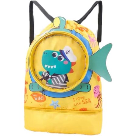 IC Ryggsekkveske Vanntett Strandpakke med Skopose Badeveske for Barn Sport Gym Ryggsekk for Jenter Gutter (Gul)