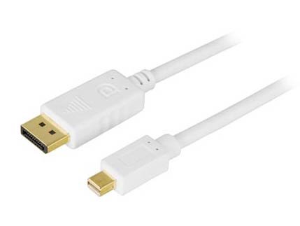 Deltaco DP-1130 - DisplayPort-kabel - DisplayPort (hann) til Mini DisplayPort (hann) - 3 m - hvit