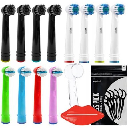 Elektriska tandborsthuvuden - Oral B - Pack 12 Munstycken - Vuxna Barn Kol Ingår Tillbehör