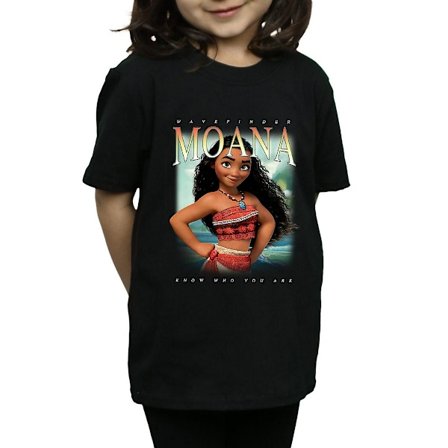 Moana flickor montage bomull T-shirt 5-6 år svart