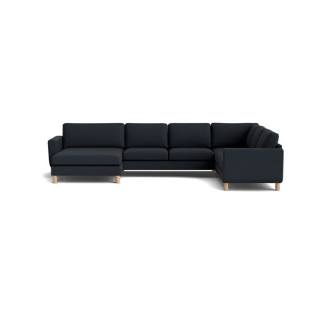 Vendbar U-sofa - Loop Mørkeblå - Stort Chaiselong Sofa Arrangement - 361x255x86cm - Rummelig og stilfuld U-formet sofa til stuen