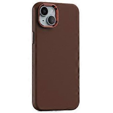 För iPhone 15 Plus Skal PC+PU Läder Anti-Fall Telefonskydd Kompatibelt med MagSafe (Stil D)