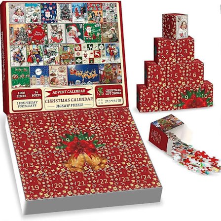 Juljakt-Adventskalender Pussel (1000 bitar)
