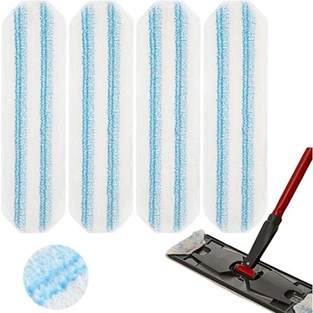 4 Dele - Mikrofiber Moppesæt Passer til O-cedar H2pro - Udskiftning Passer til O-cedar H2pro Fladmoppehoved - Universel Hårdt Gulv Kompatibilitet - 