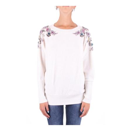 Blugirl, Round-neck Knitwear Wit, Dames, Maat:S