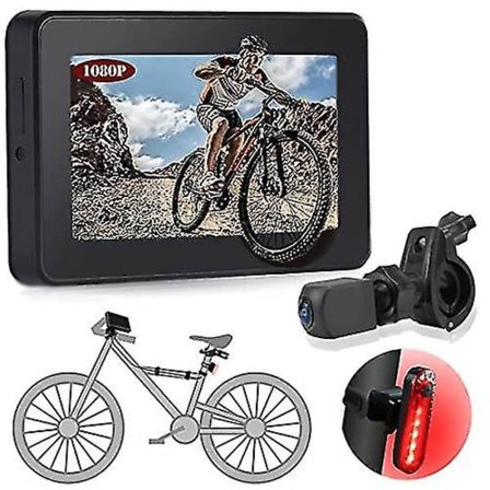 Cykel spejl 1080p cykel bakkamera og 4,3 tommer skærm, 130 bred vinkel farve nattesyn