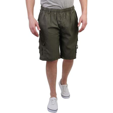 Krisp Herr Plain Cotton Cargo Shorts M Army Green