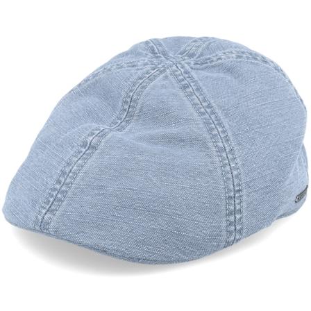 Stetson - Ble flatcap Czapka Z Daszkiem - Texas Cotton/Linen Blue Flat Cap @ Hatstore