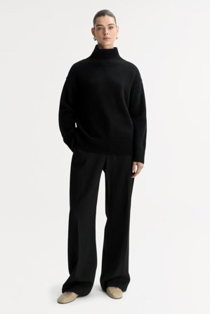 Soft Goat - Boyfriend Turtleneck - Women cashmere sweater - M - Black