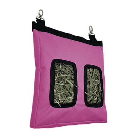 Pink hængende pose foderpose til hø kanin ophængt kaninfoder chinchilla power bag power bag pose til kæledyrsfoder