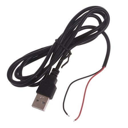 Hane 2-stifts USB DIY Power Strömkabel förlängningskabel för 5V USB fläkt, LED Strips Bordslampa, Driving Recorder LED Strip