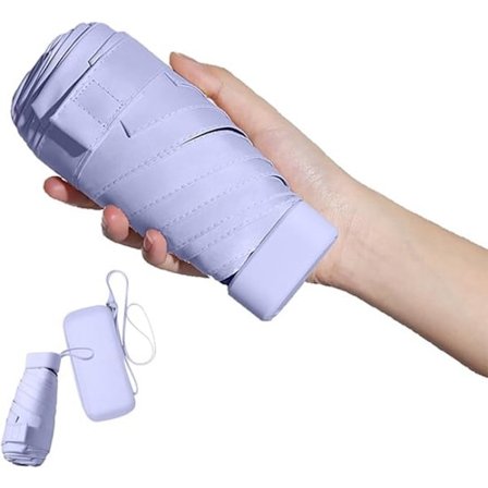 ING Hopfällbart reseparaply – litet och kompakt paraply – sol- och regnskydd – portabelt och vindtätt