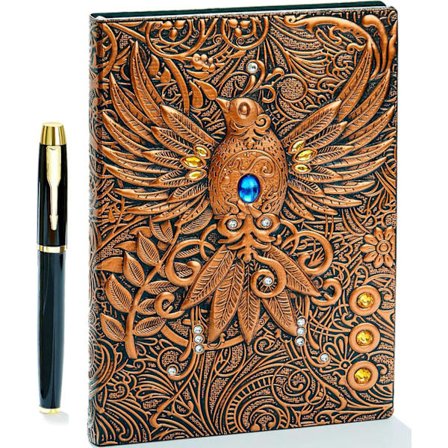 Retro anteckningsbok med gyllene penna A5 gammal anteckningsbok dagbok retro anteckningsblock handgjord