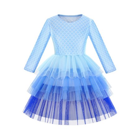 Små flickor Toddler Långärmade Flower Party Tutu Klänningar