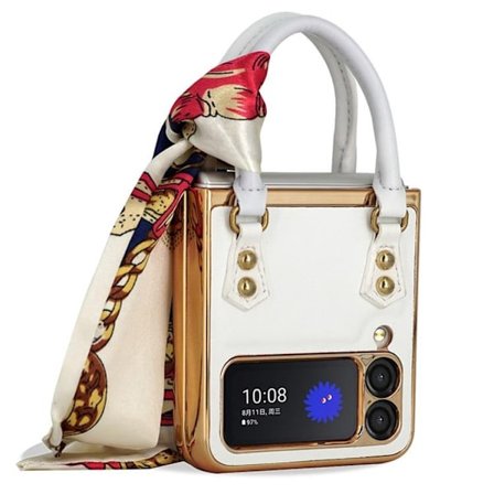 GKK Galaxy Z Flip 3 5G Skal Handväska - Vit