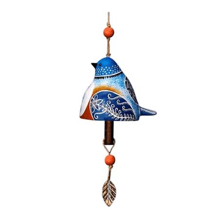 1 st Fågelsång Bell Trädgårdsdekoration Musik Wind Chimes hängande dörr Blue
