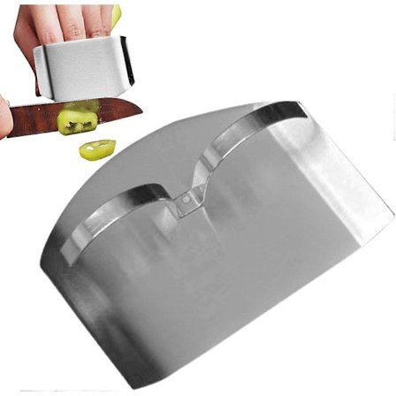 Fingerbeskyttere for kutting. Hakkebeskyttelse for fingre. Fingerbeskytter i rustfritt stål for kutting av mat. Hakkebeskyttelse av høy kvalitet