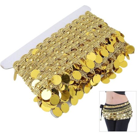 10 meter magdansbälte paljettband trim magdans tangest bälte (guld)