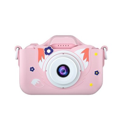Barnkamera, digitalkameror som presenter till flickor 6+, digitala videokameror med tecknat mjukt silikonfodral, 32 GB SD-kort