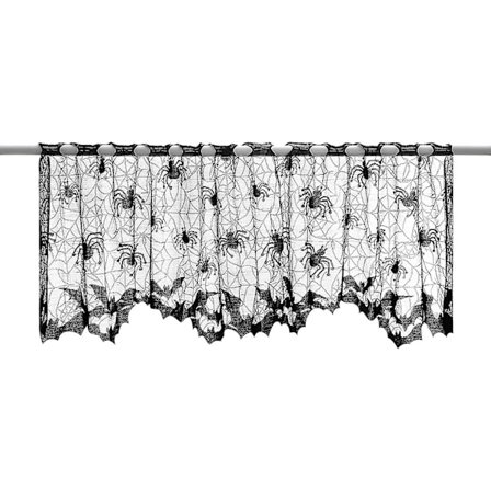 Halloween Heminredning Lampskärm Tyg Spets Öppen Spis Skydd (svart) 1 Styck bd