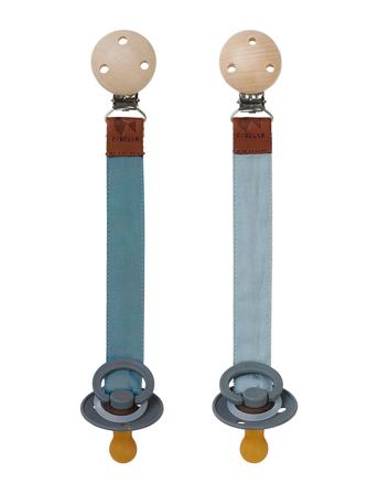 Pacifier Strap - Blue Spruce Mix - 2 Pack Baby & Maternity Pacifiers & Accessories Pacifier Clips Blue Fabelab