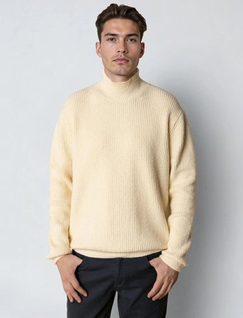 Clean Cut Copenhagen Pepe Turtleneck Knit - Cream - M