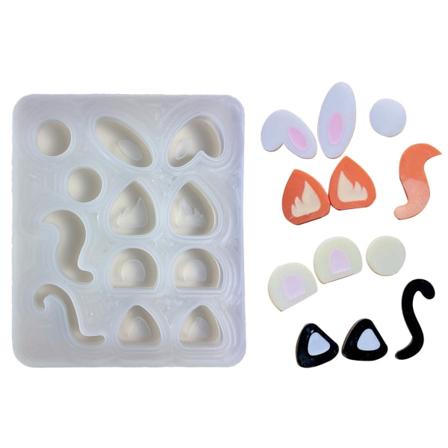 Glänsande Blank Geometri Filler Liten Svans Silikon Epoxi Form DIY Nyckelring Hänge Smycken för väska Dekorationer Hantverk