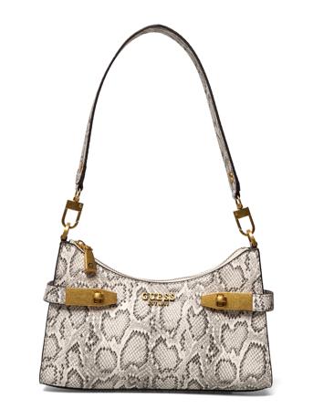 Zadie Logo Top Zip Shldr Bag Patterned GUESS