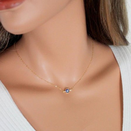 Blå Ögon Halsband Enkelt Och Fashionabelt Nyckelben Kedja