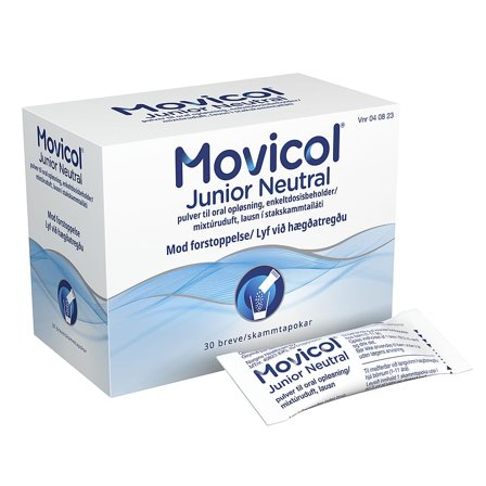 Movicol Pulverbreve Junior Neutral 30 stk, Medicin & Pleje, Håndkøbsmedicin, Forstoppelse