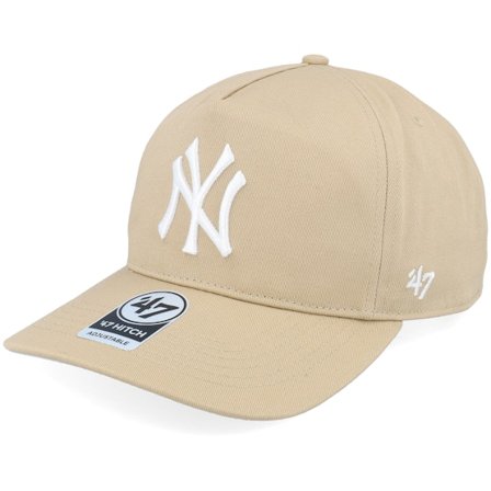 47 Brand - MLB Beige Adjustable Cap - New York Yankees MLB Hitch Cap Khaki A-frame Adjustable @ Hatstore