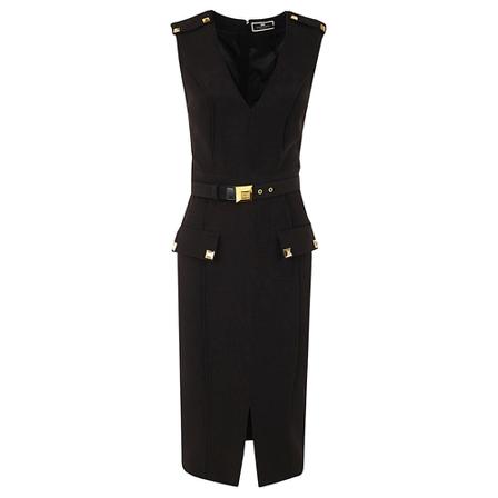 Elisabetta Franchi, Midi Dress Zwart, Dames, Maat:S