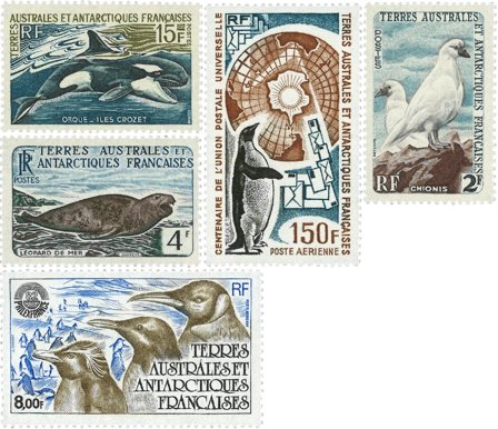 TAAF - Fransk Antarktis - Dyr - 5 forskellige frimærker - Postfrisk