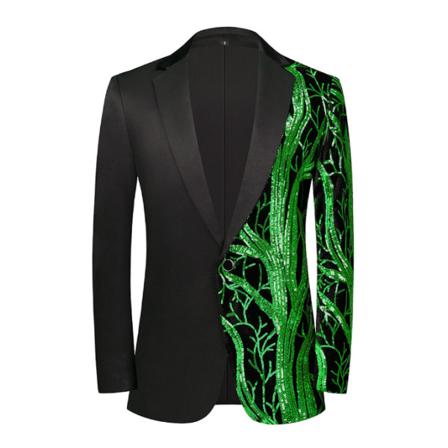 Festklänning För Män Kostym Blazer Coat Green Xl