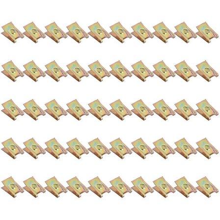 50 stk. Bronsefargede fjærmetallbil-dørpanel Spire-skruer U-type klips