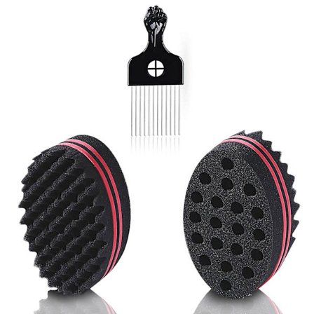 Magic Hair Twist-svamper, Barber Sponge Brush For Hair, Hårsvamp For Krøller Kvinner Og Menn Med 1 6.69 Tommer Metall Hårplukk (3-pakning)
