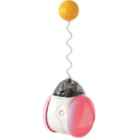 Kattleksaker för Innekatter, Kattleksak med Godis, Balansbilsdesign med Kattmynta IQ-Träning Flerfärgad Roterande Rolig Kattrulle Leksak[HK]