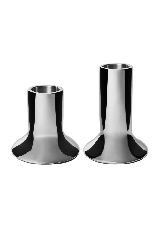 MANO ATELIER Gåvoset mässingljusstake, 2 delar Ljuslyktor & ljushållare Silver ONESIZE