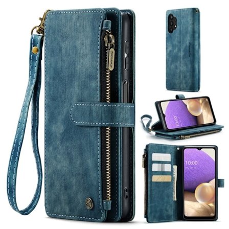 CaseMe vetoketjullinen lompakko-puhelinkotelo Samsung Galaxy M32 5G / Samsung Galaxy A32 5G - Sininen