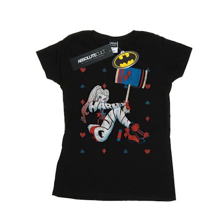DC Comics Dam/Kvinnor Harley Quinn Spelkortsdräkt Bomull T-shirt
