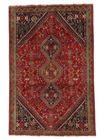 Hand Knotted Persian Qashqai Fine Rug 186X280 Dark Red/Black